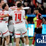 Loïs Openda strikes twice as RB Leipzig end Leverkusen’s unbeaten league run