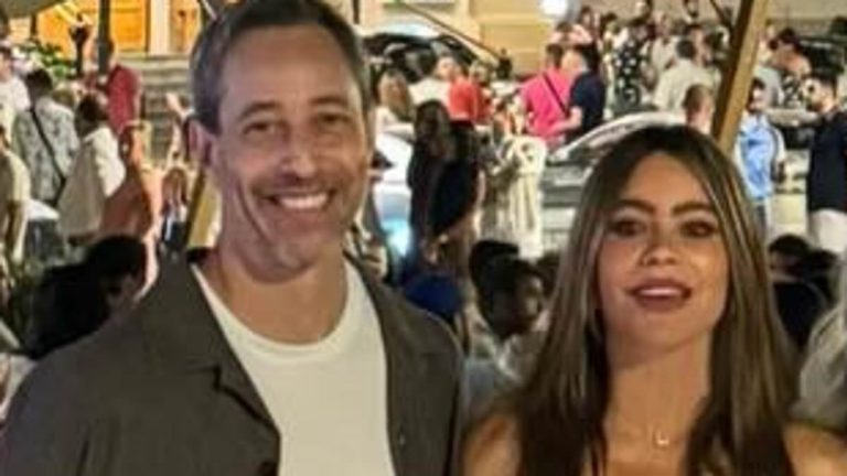 Sofia Vergara, 52, looks half her age in a flirty strapless dress as her doctor boyfriend Justin Saliman, 49, puts his arm around her in Monaco