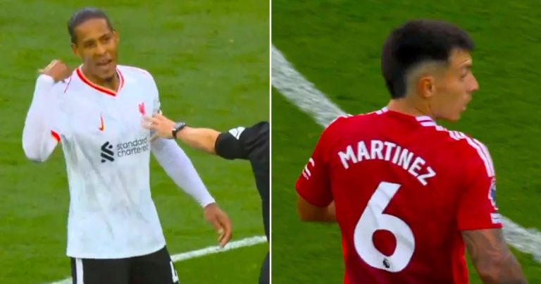 “Ven y prueba eso conmigo”: el áspero cruce entre Lisandro Martínez y Virgil van Dijk en la goleada del Liverpool ante e