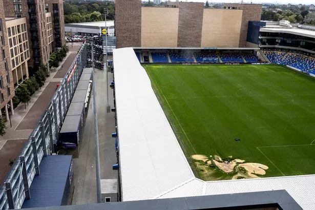 État du terrain d'AFC Wimbledon après les inondations