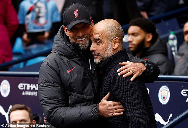 Guardiola had a particularly fiery rivalry with Jurgen Klopp (left) - who was praised for turning up against Man City