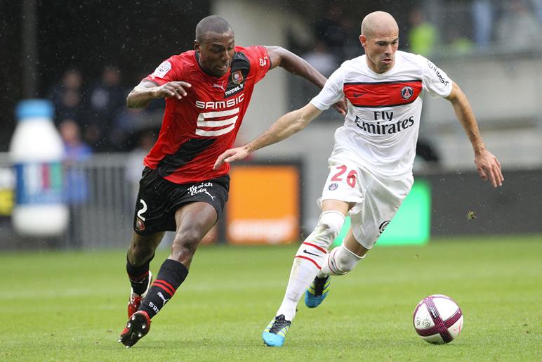 Christophe Jallet avec le PSG face au SRFC le 13 août 2011 (1-1)