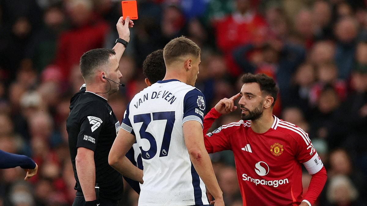 Bruno Fernandes : VAR aurait dû annuler son carton rouge contre Tottenham