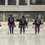 Guy Gaudreau sur la glace avec les Blue Jackets avant leur match