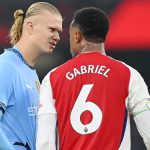 Haaland réagit à l'incident avec Gabriel lors de Man City-Arsenal