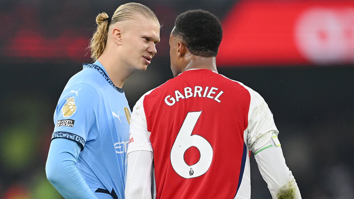 Haaland réagit à l'incident avec Gabriel lors de Man City-Arsenal