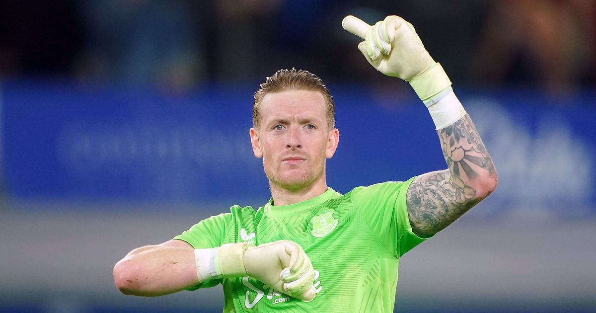 Jordan Pickford brille lors du match Everton-Newcastle