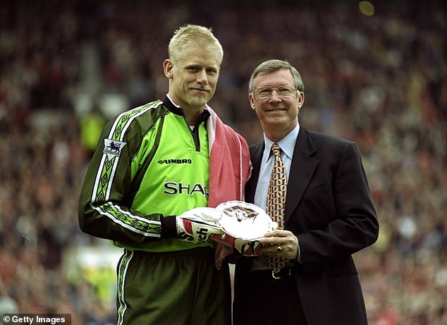 Peter Schmeichel et Sir Alex Ferguson