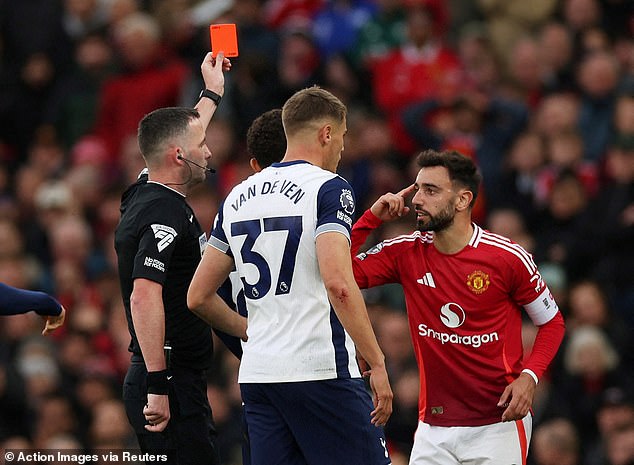 Bruno Fernandes lors du match contre Tottenham