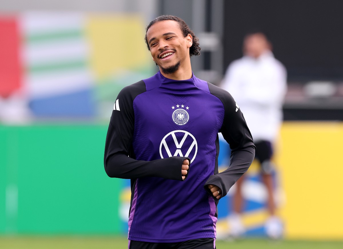 Leroy Sane en entraînement avec l'équipe d'Allemagne