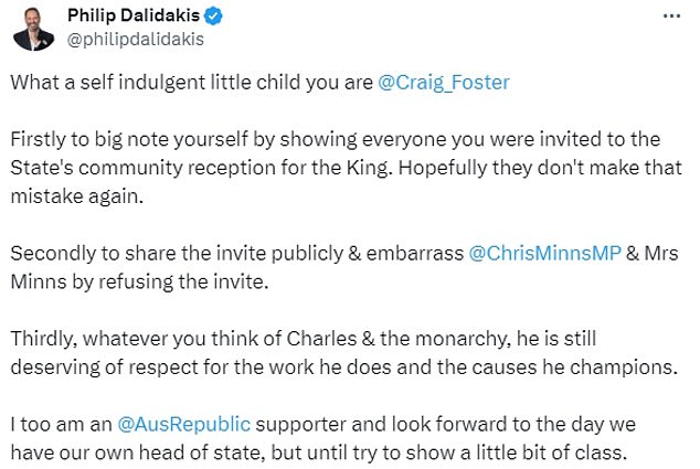 Philip Dalidakis critique Craig Foster