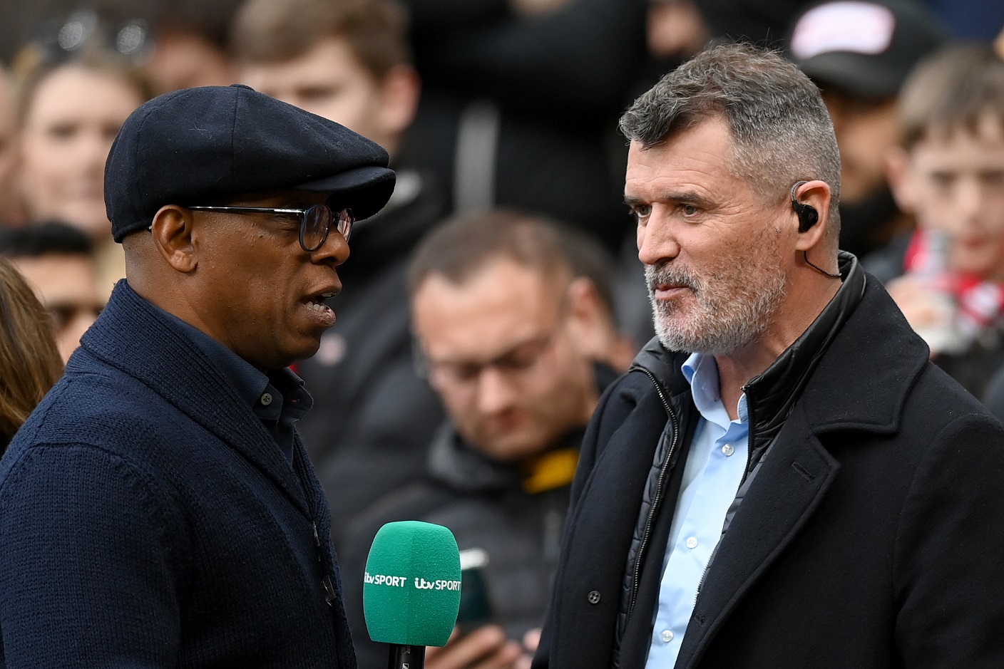 Les analystes de football Ian Wright et Roy Keane