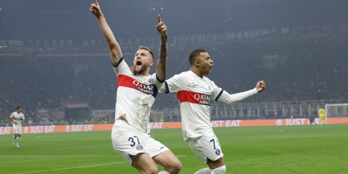 Skriniar et Mbappé sur le terrain