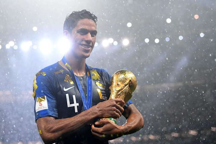 Raphael Varane lors de la célébration de la Coupe du Monde