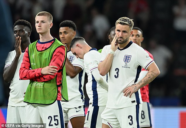 Les joueurs anglais déçus après leur défaite contre l'Espagne en finale de l'Euro 2024