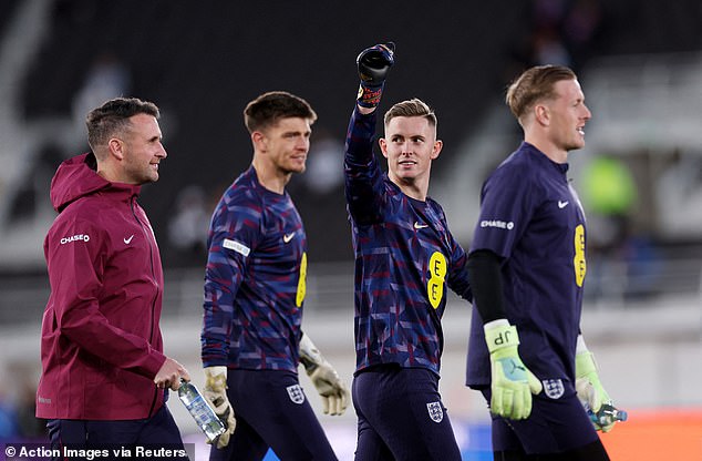 Dean Henderson lors de son premier match avec l'Angleterre contre la Finlande