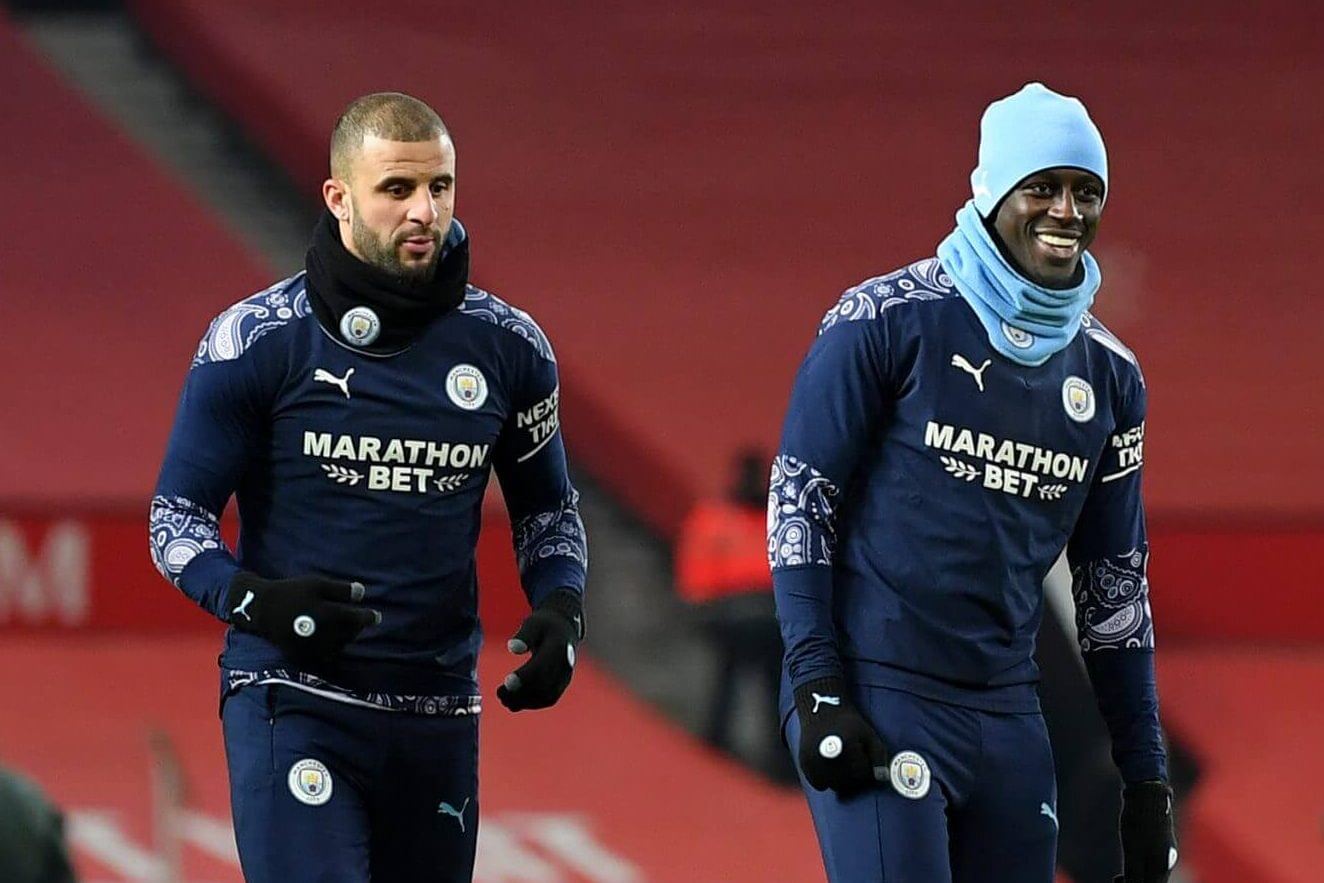 Benjamin Mendy avec des coéquipiers