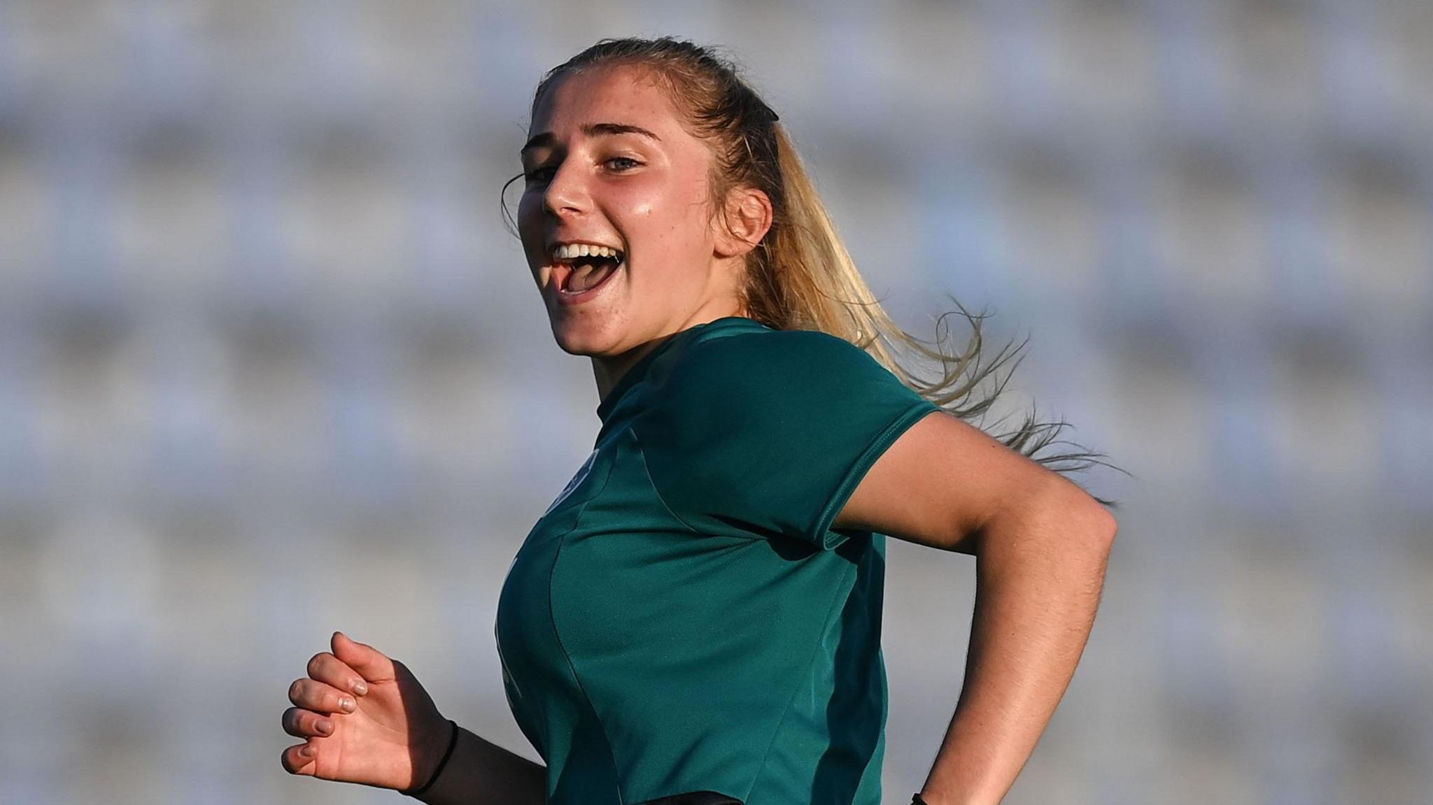 Ellen Molloy lors d'une séance d'entraînement de la République d'Irlande en Slovaquie en 2022