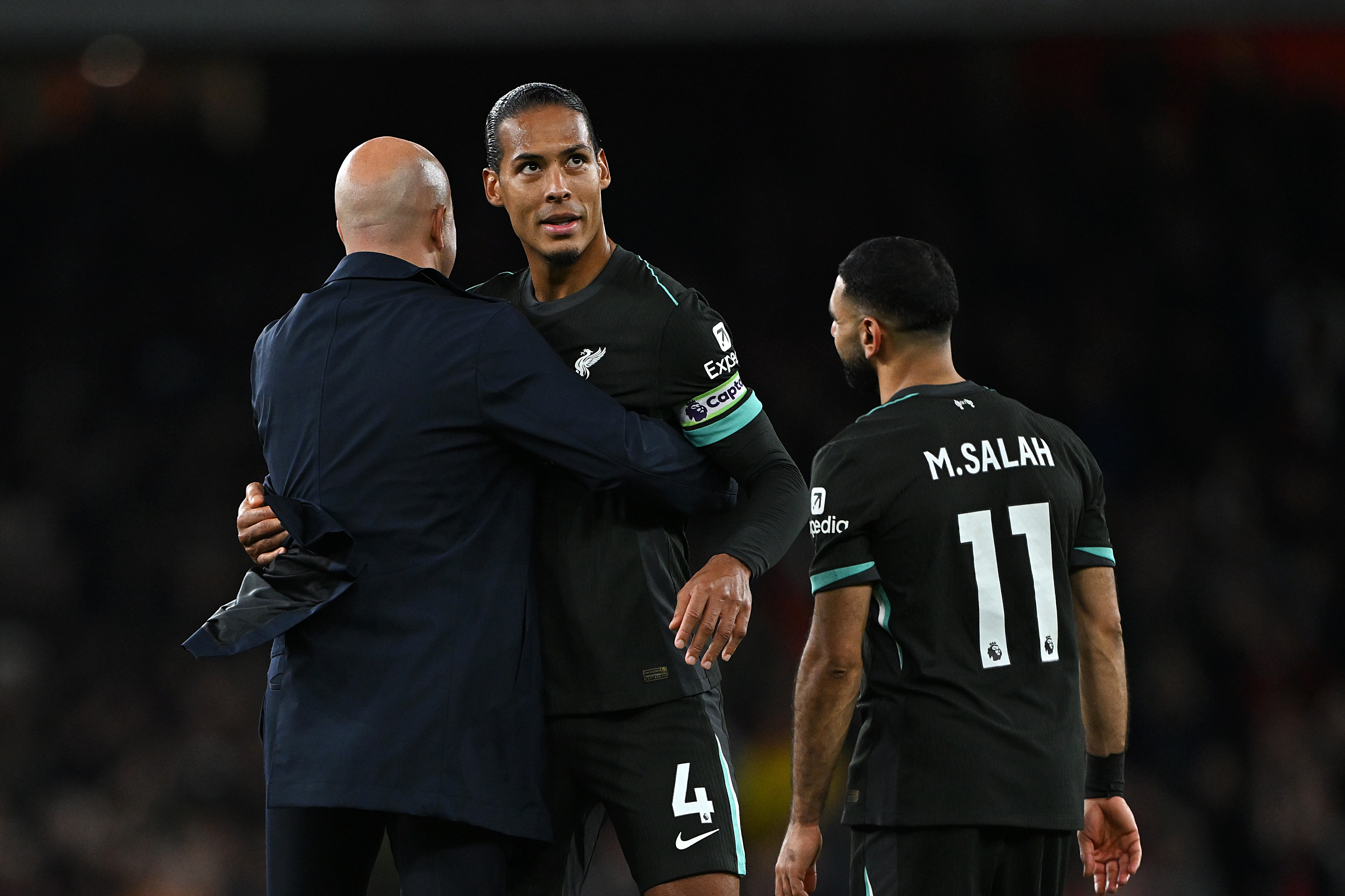 Van Dijk célébrant son but contre Arsenal