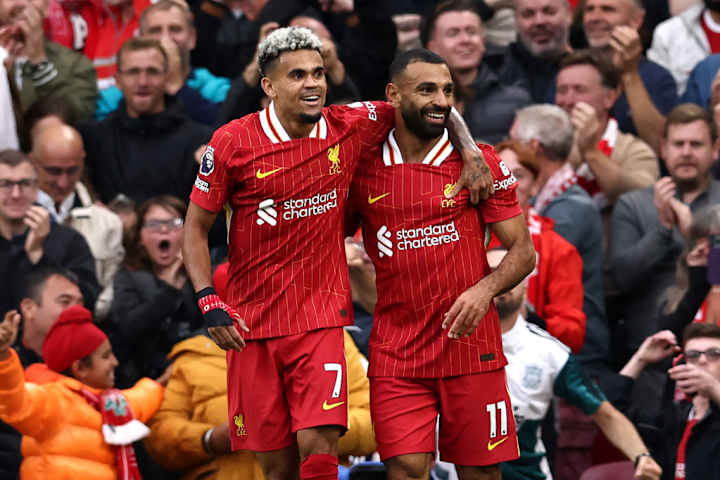 Luis Diaz and Mohamed Salah scored seven goals between them in September