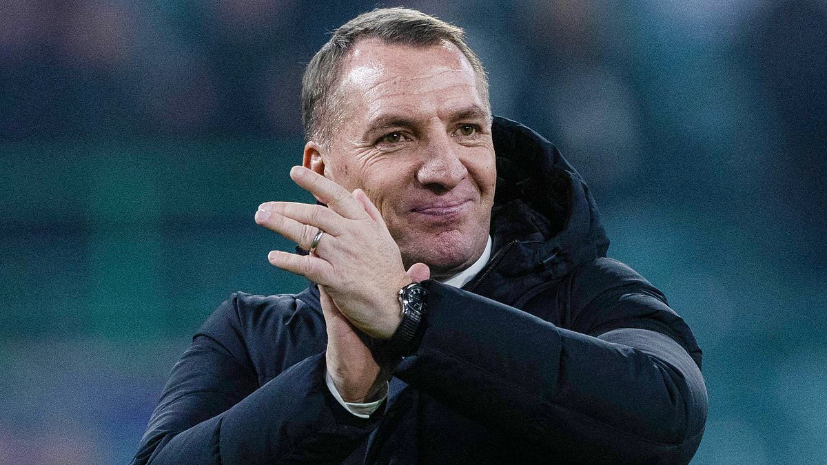 Brendan Rodgers : Célébration après la victoire sur RB Leipzig