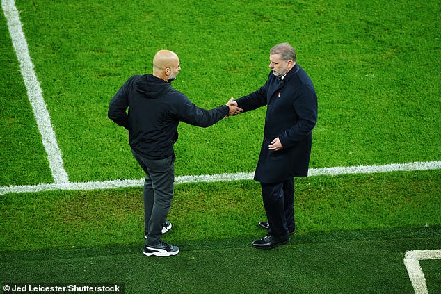 Pep Guardiola et Ange Postecoglou