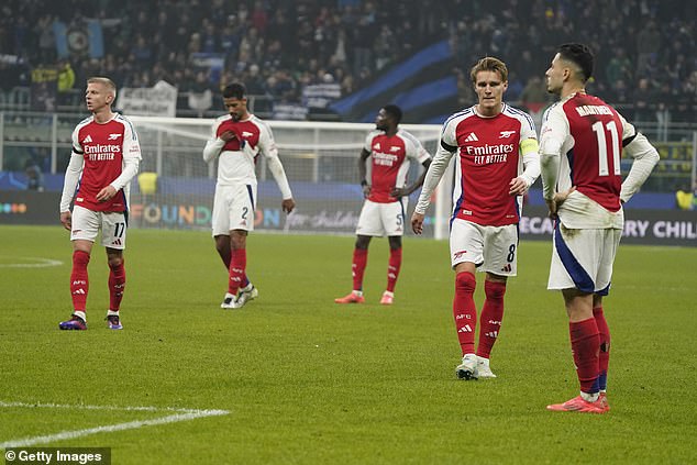 Arsenal a subi sa première défaite en Ligue des Champions de la saison contre l'Inter Milan