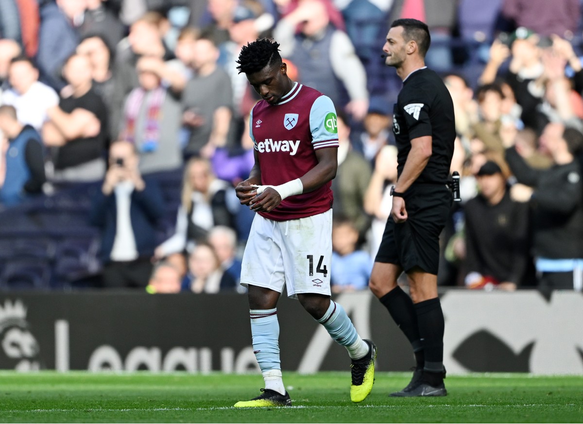 Mohammed Kudus en action pour West Ham contre Tottenham