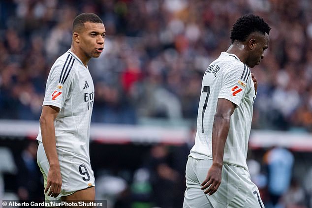 Kylian Mbappe et Vinicius Junior en action pour le Real Madrid