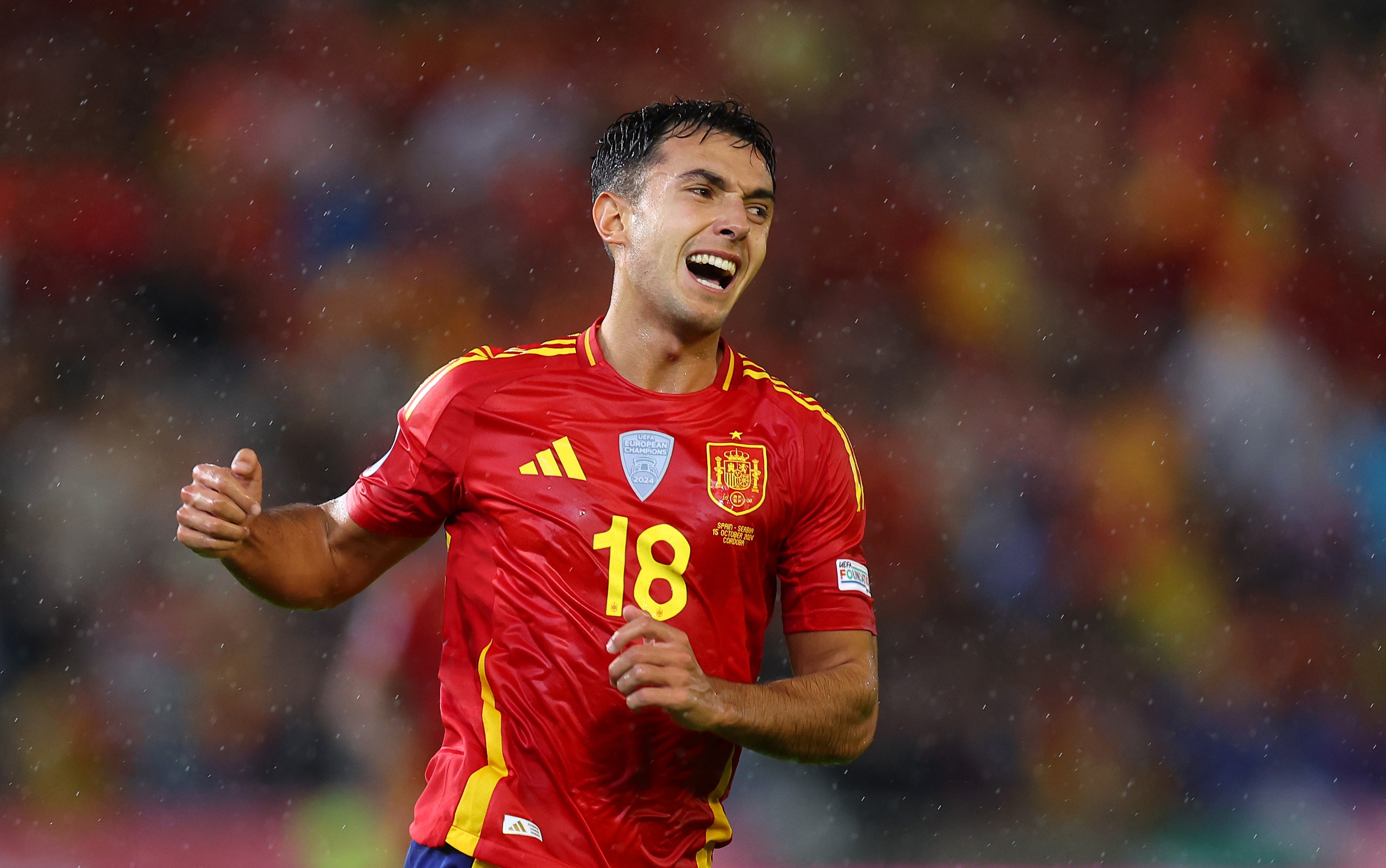 Martin Zubimendi réagit lors d'un match