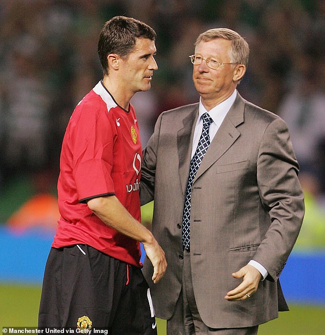 Keane après un match de témoignage contre Celtic en 2006 avec Ferguson