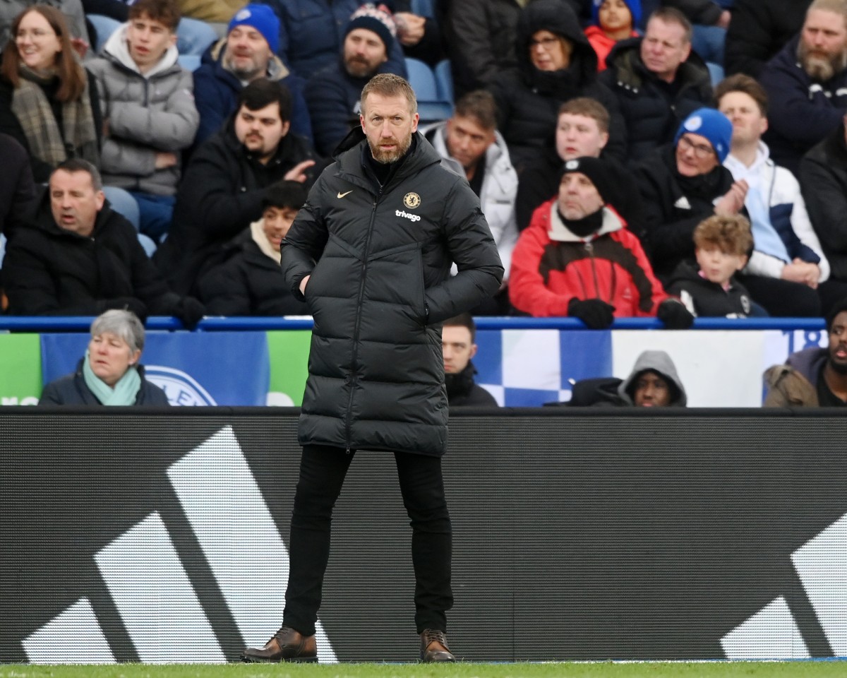 Graham Potter sur le banc de touche pendant son temps comme entraîneur de Chelsea