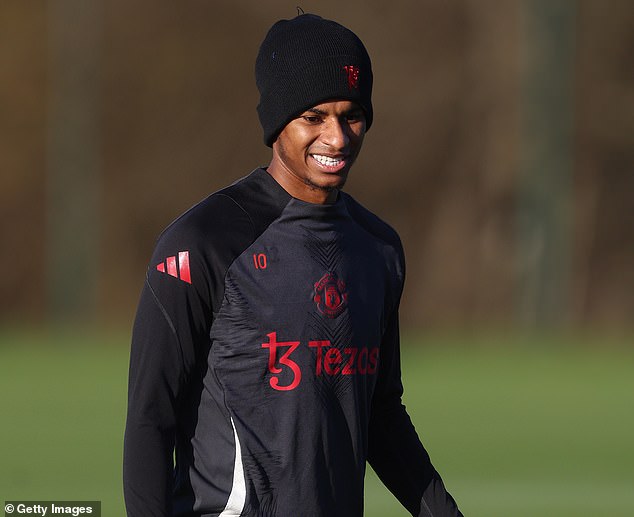 Marcus Rashford lors d'une séance d'entraînement