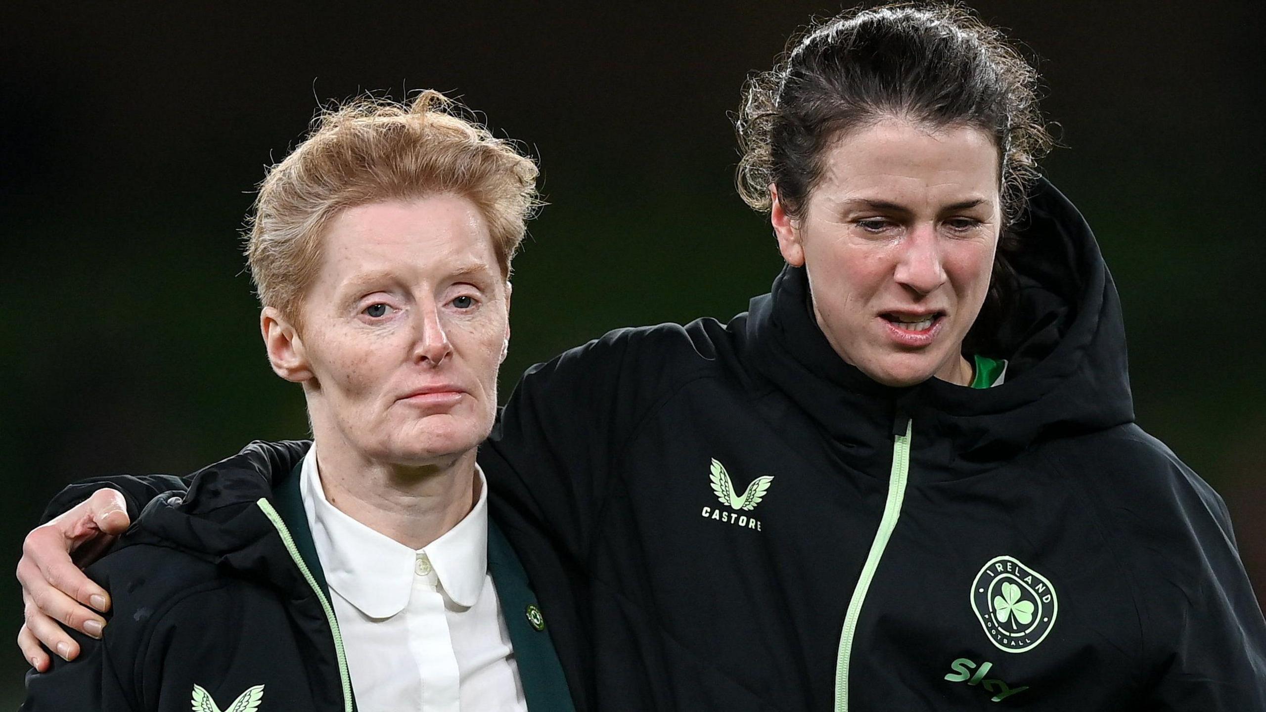 Eileen Gleeson après la défaite de l'équipe d'Irlande