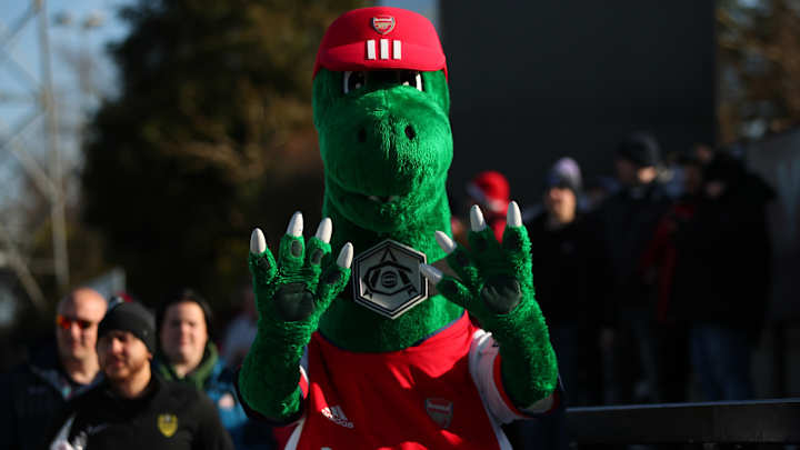 Gunnersaurus is one of the more adventurous mascots