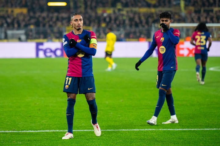 Raphinha lors du match contre le Borussia Dortmund