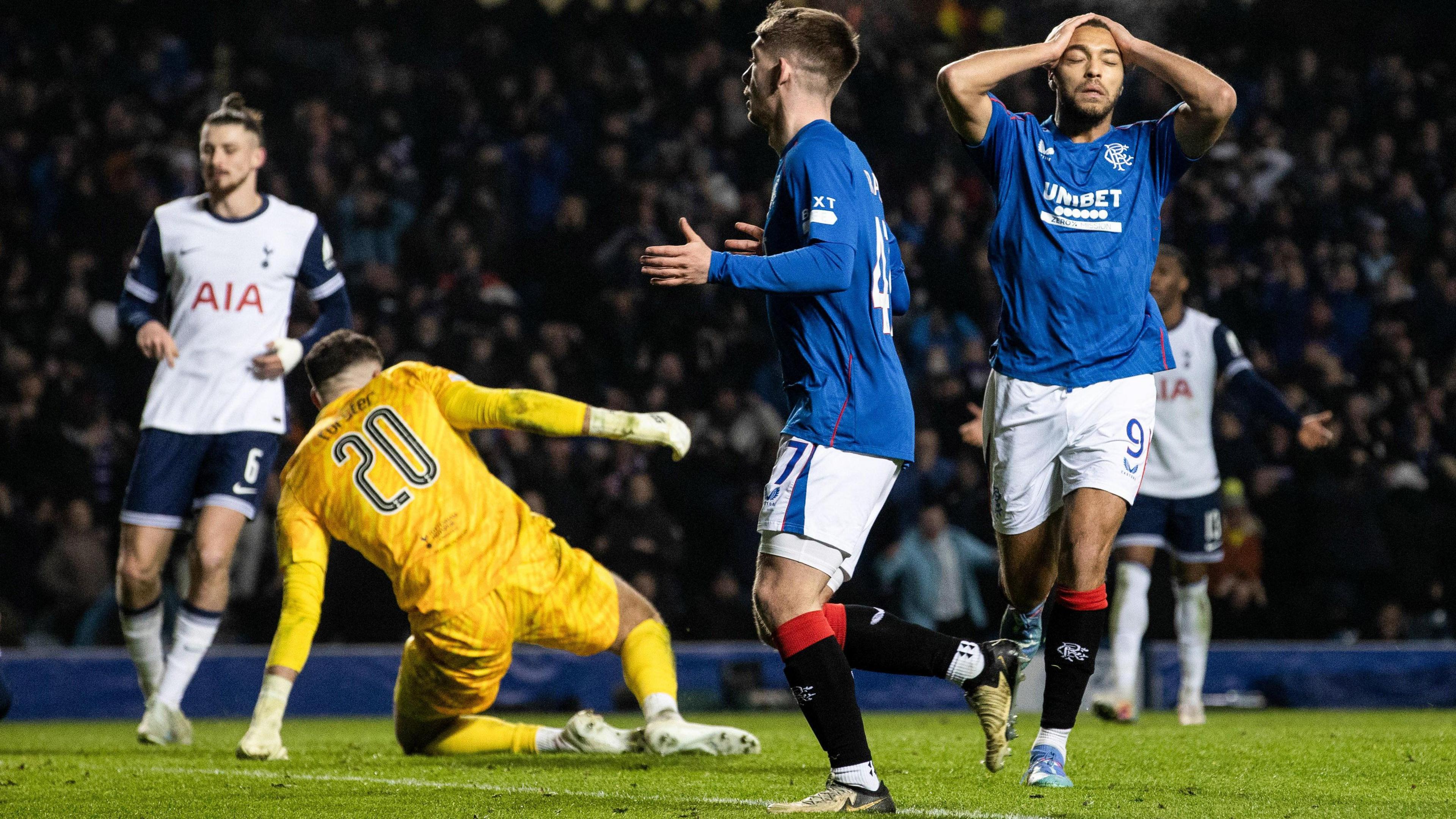 Cyriel Dessers denied by Fraser Forster