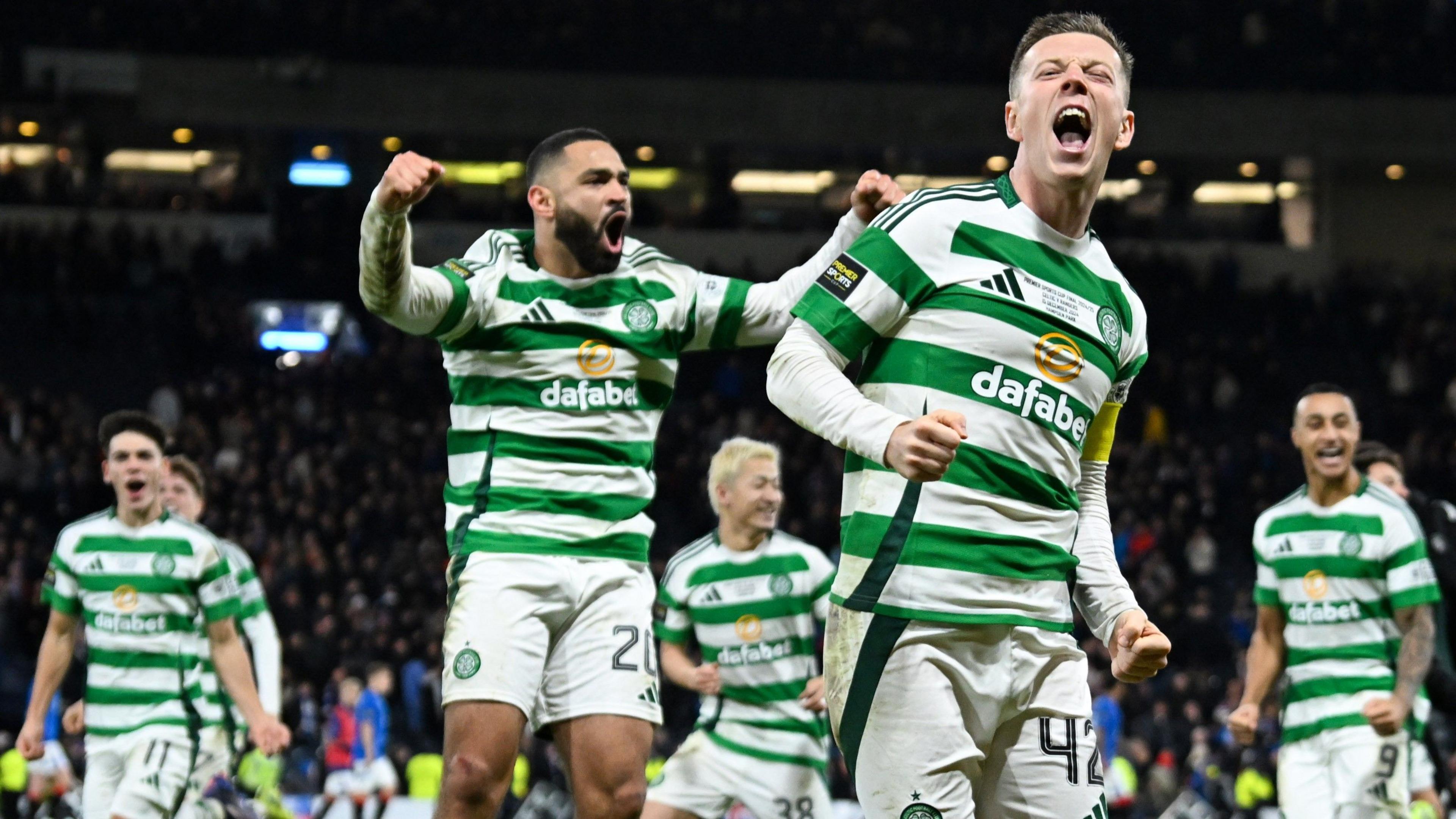 Celtic players celebrate