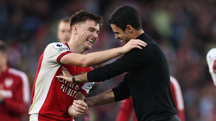 Kieran Tierney (left) and Mikel Arteta have worked together at Arsenal for the last five years