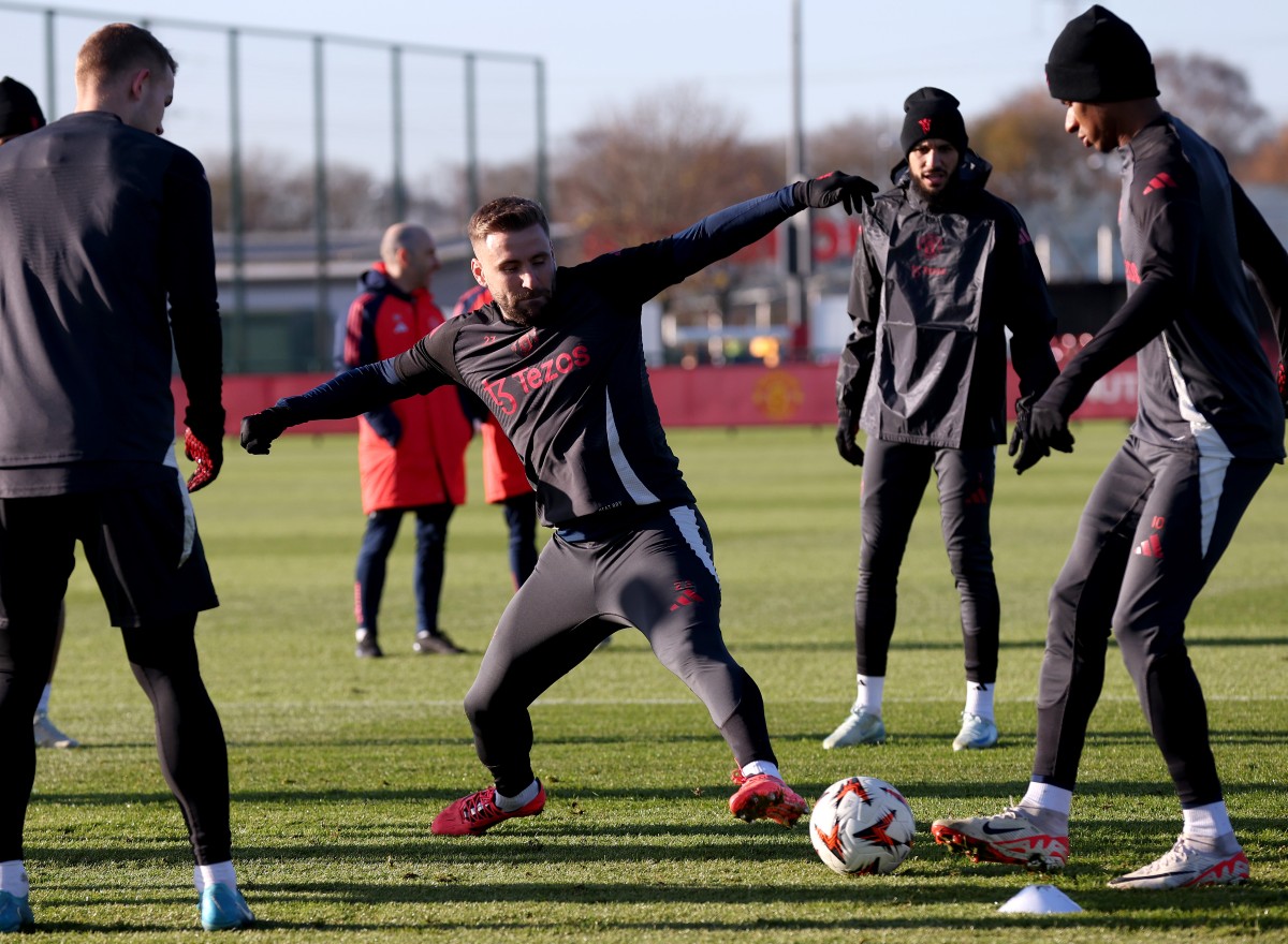 Luke Shaw à l'entrainement avec Manchester United