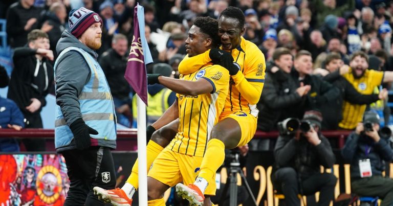 Aston Villa et Brighton se quittent sur un match nul spectaculaire