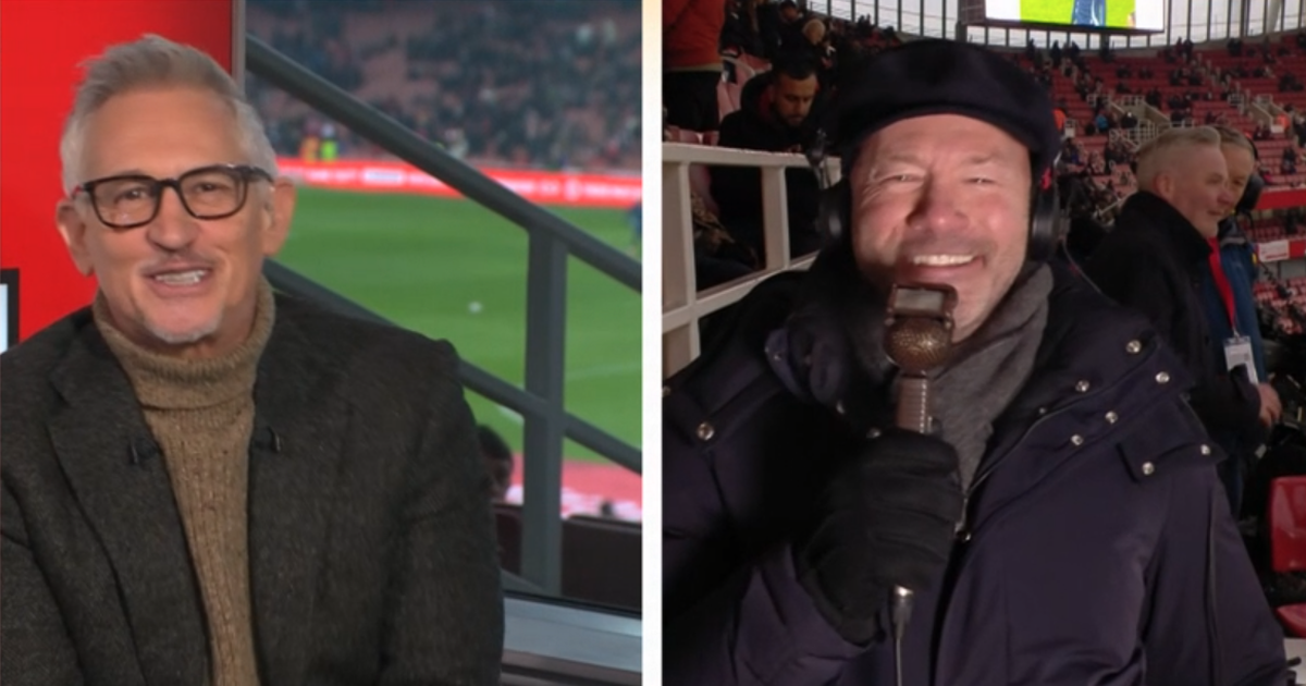 Gary Lineker se moque d-Alan Shearer lors de la FA Cup