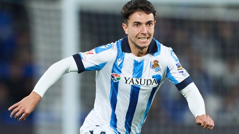 Martin Zubimendi en action pour la Real Sociedad.