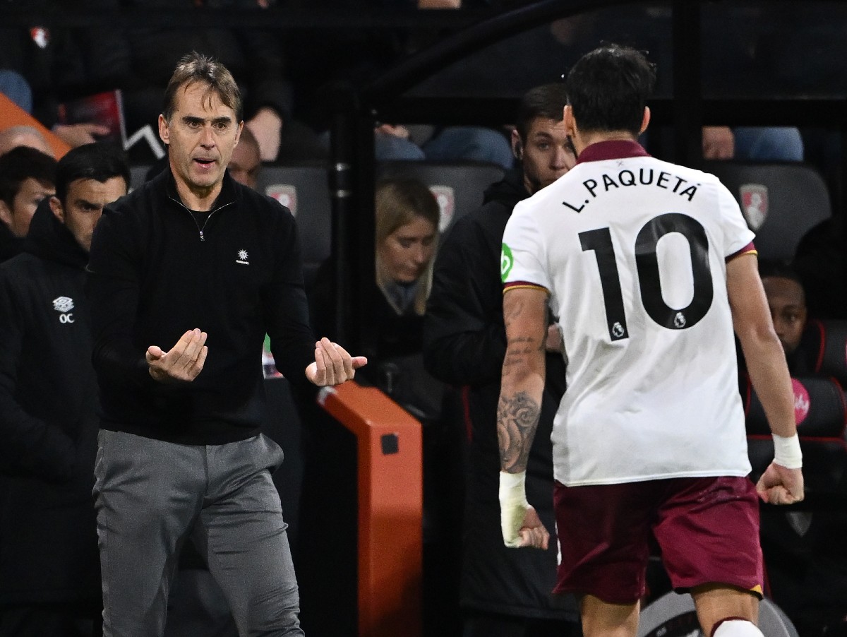 Lucas Paqueta avec Julen Lopetegui