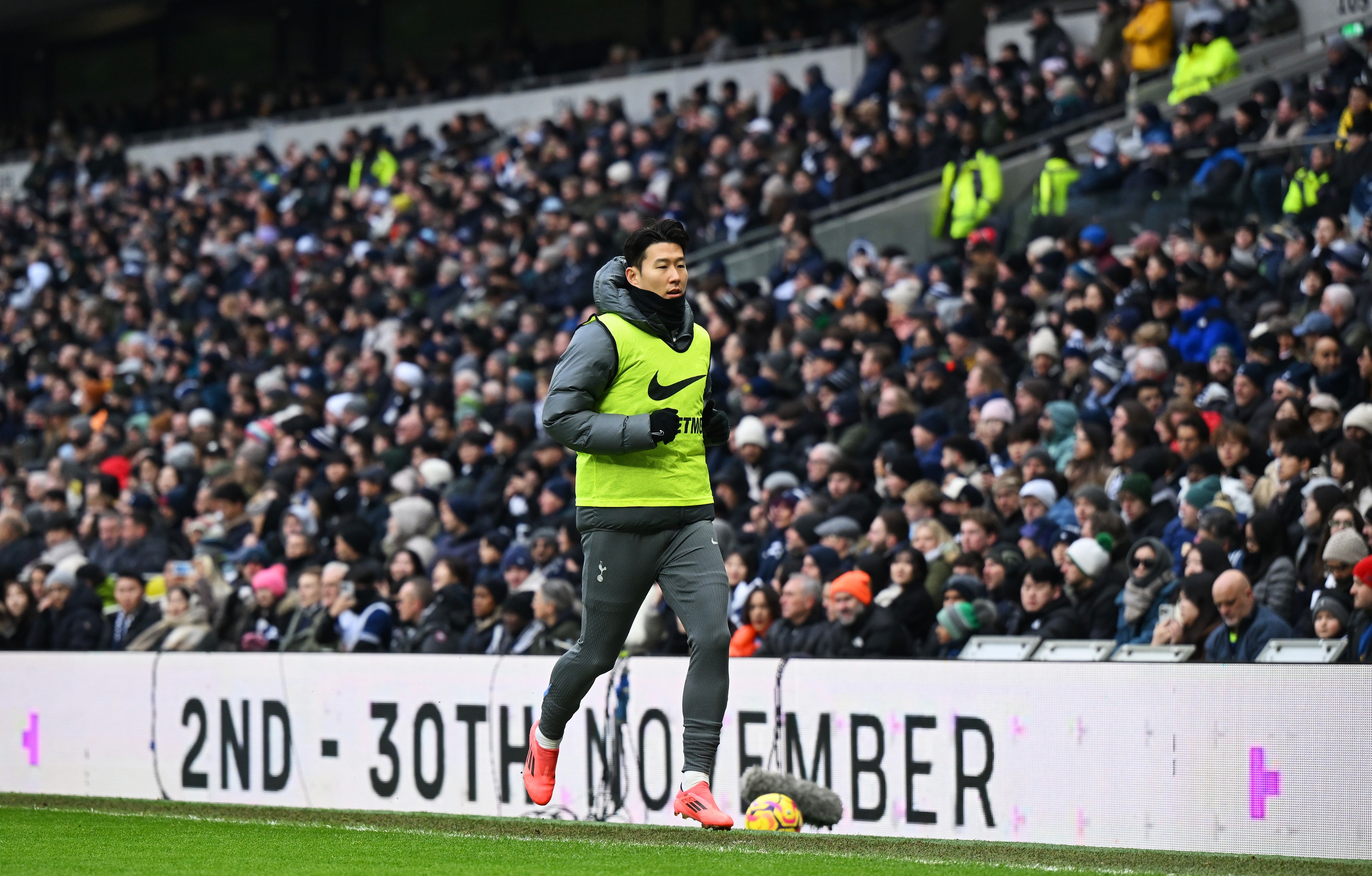 Son Heung-Min de Tottenham Hotspur lors d'un échauffement.