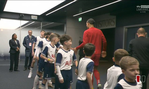 Mascotte de Tottenham appelant Van Dijk