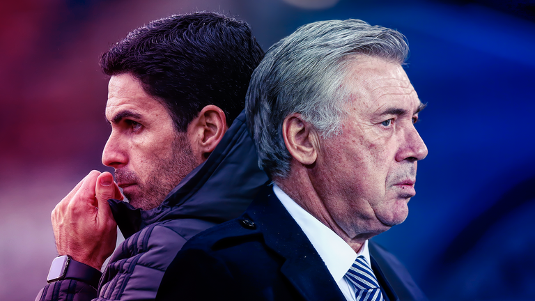 Mikel Arteta and Carlo Ancelotti