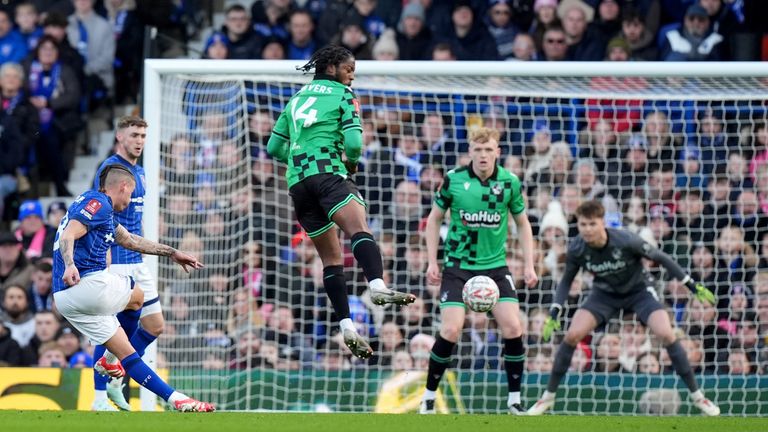 Kalvin Phillips scores to give Ipswich the lead against Bristol Rovers in the FA Cup