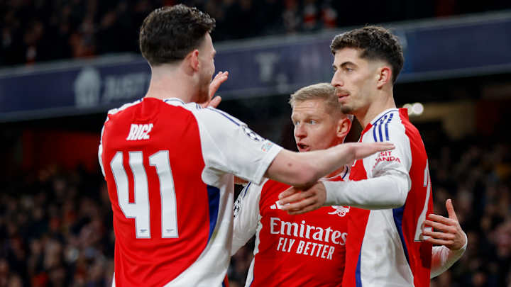 Declan Rice et Kai Havertz célèbrent un but pour Arsenal