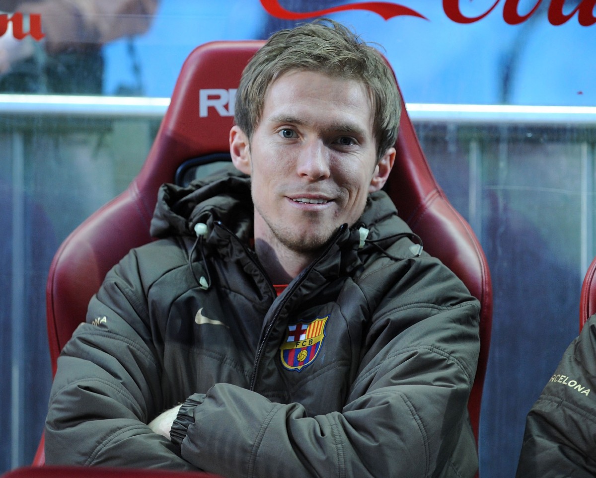 Alex Hleb sur le banc de Barcelone